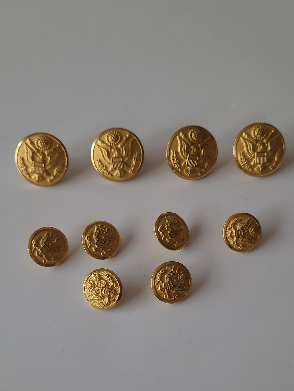 10 Vintage Collector Military Army Buttons
